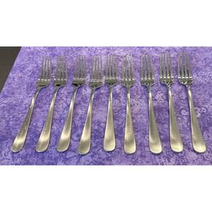 Mikasa Satin Handle Set Of 9 Stainless Steel‎ Dinner Forks Fork Flatware